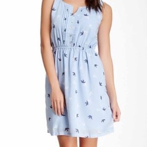 Daniel Rainn blue bird print dress